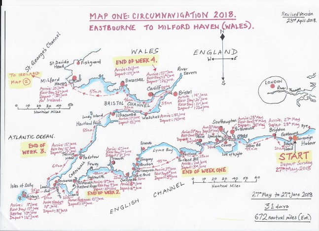 May 27th departure MAP ONE Circumnavigation.